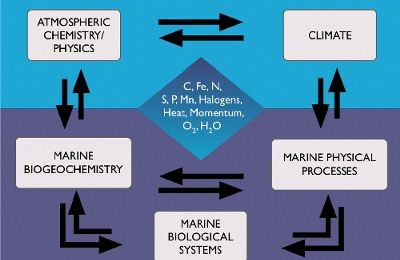 Ein Diagramm zeigt des SOPRAN Projekts  (Surface Ocean Processes in the Anthropocene)